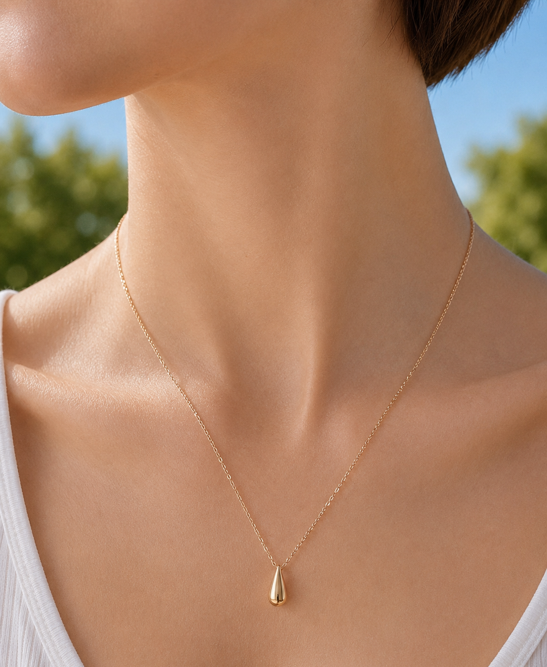 Collier Goutte d'eau couleur Or