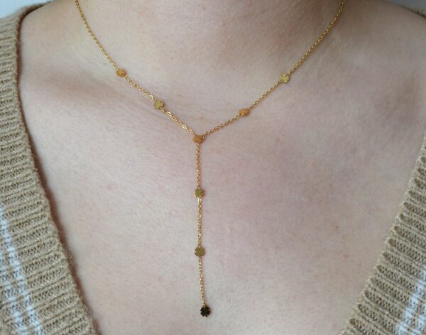 Collier TREFLE Pendentif couleur or
