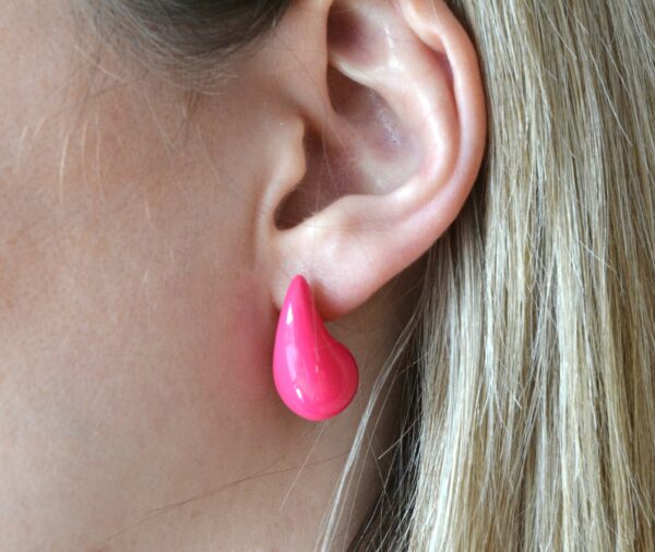 Boucles d'Oreilles ALIDA Couleur Rose Fushia