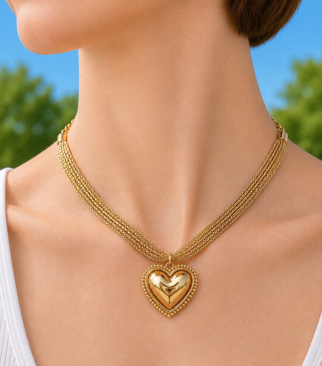Collier Cœur Bi Matière