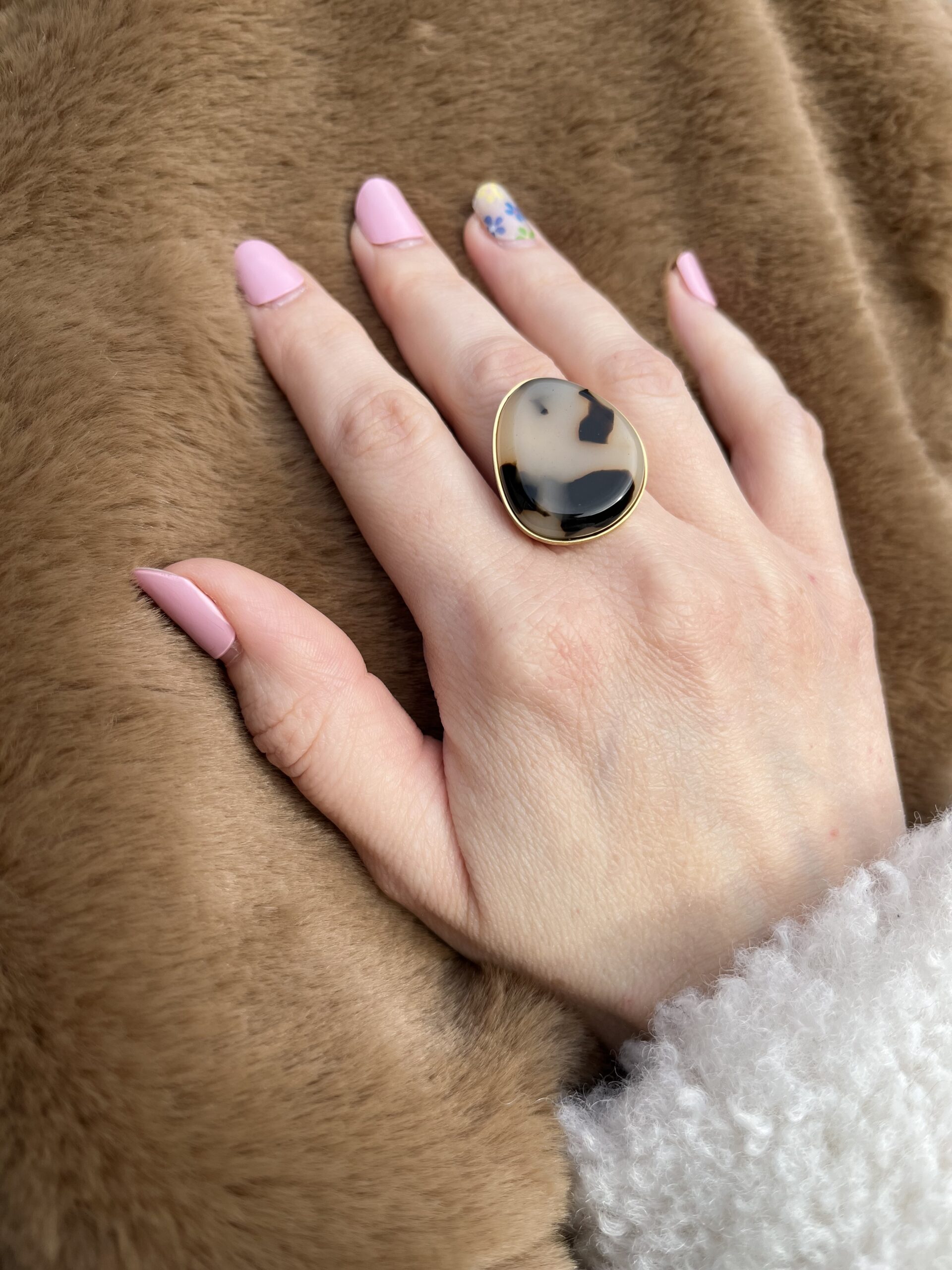 Bague AULDE Pierre Léopard Couleur or