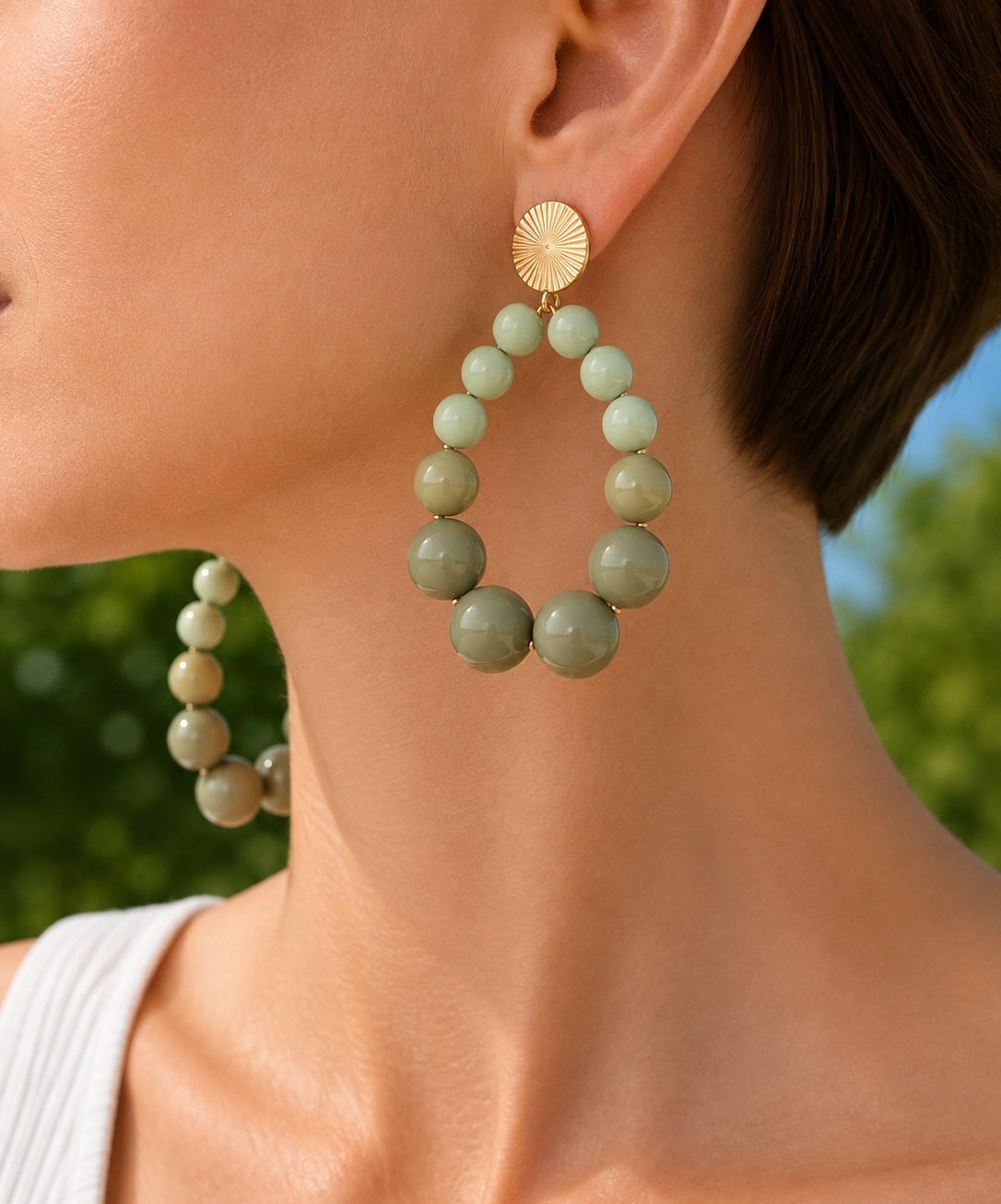Boucles d'Oreilles Créole en Perles