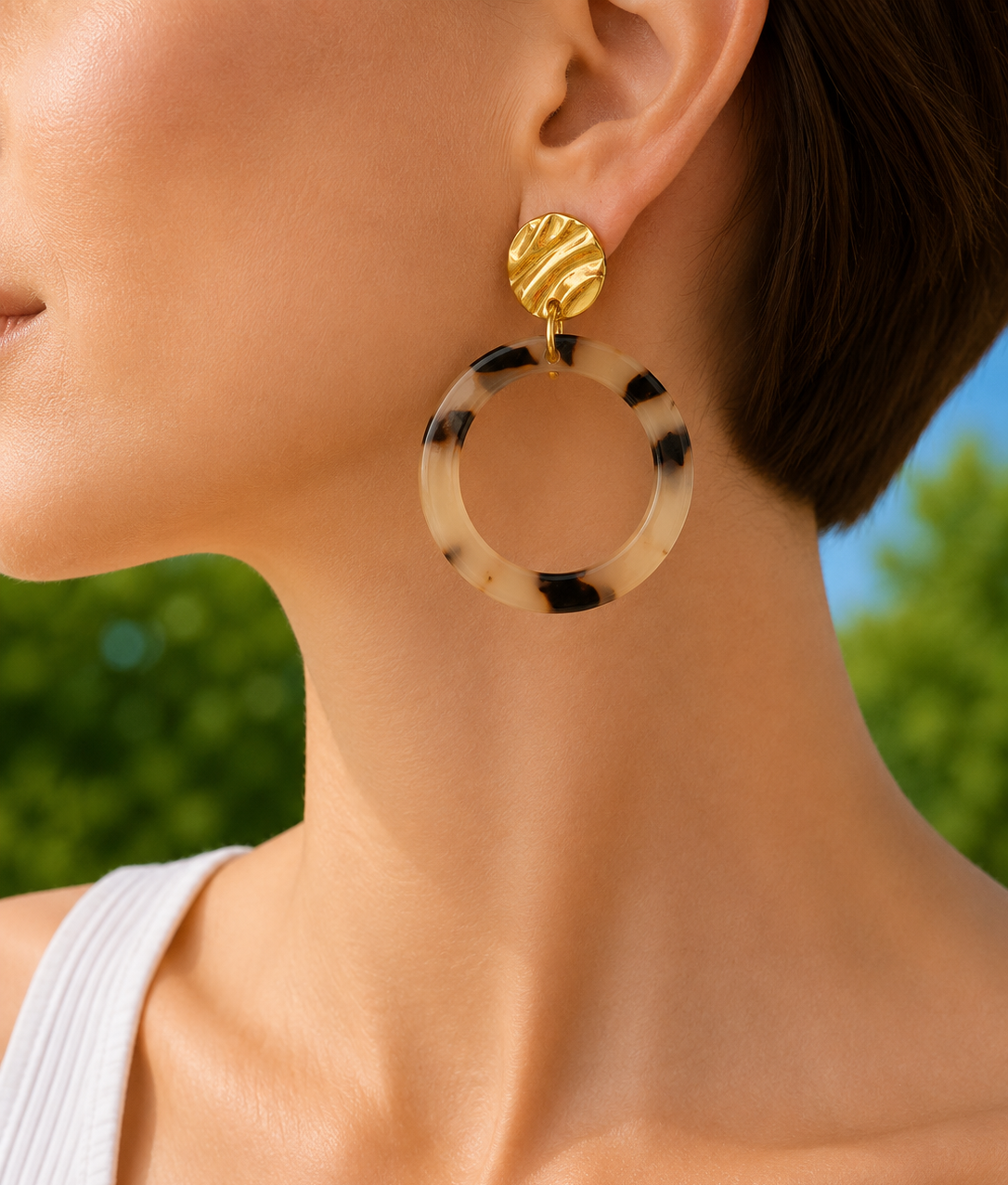 Boucles d'Oreilles Créoles Léopard
